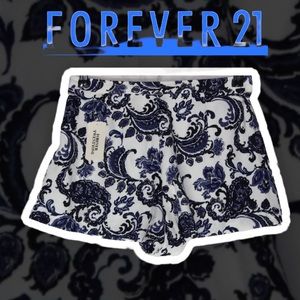 Forever 21 Blue Rose Paisley Woven Shorts Size Sma